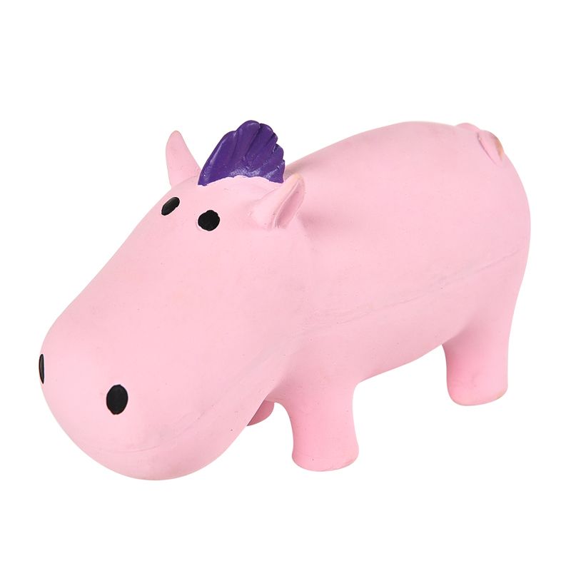 цена Игрушка для собак Foxie Бегемот с пищалкой 13см латекс розовый
