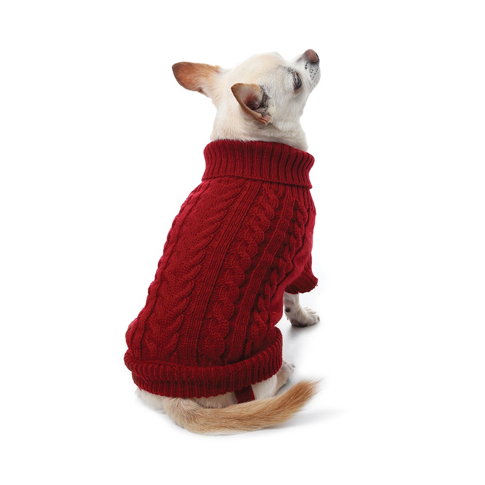 свитер оленёнoк m красно белый размер 30см Свитер для собак GAMMA Хакасия M, бордовый, размер 30см