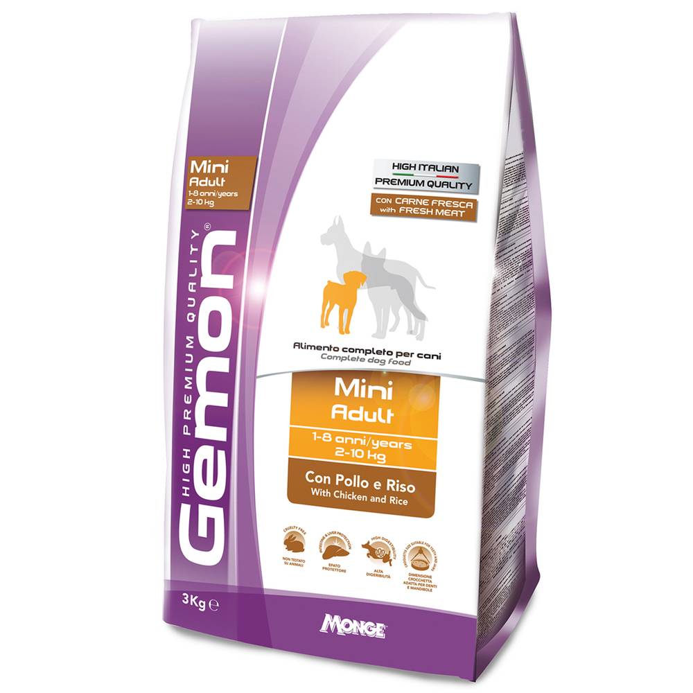 Корм для собак Gemon Mini для мелких пород, курица с рисом сух. 3кг