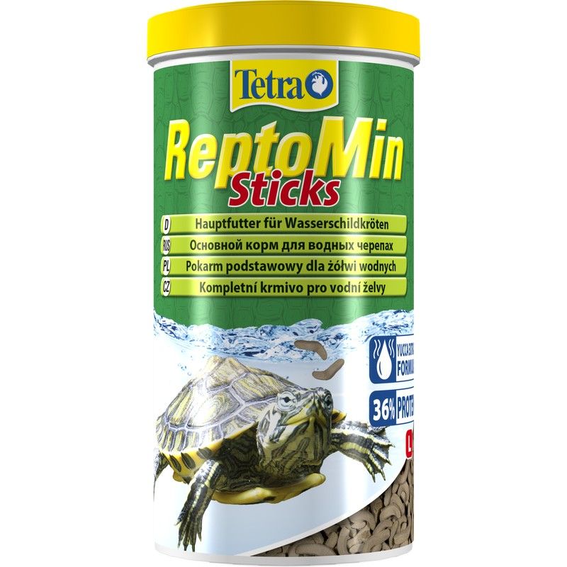 Корм для черепах TETRA ReptoMin Sticks L в виде палочек для водных черепах 1000мл корм для рептилий tetra repto delica shrimps с креветками для водных черепах 250мл