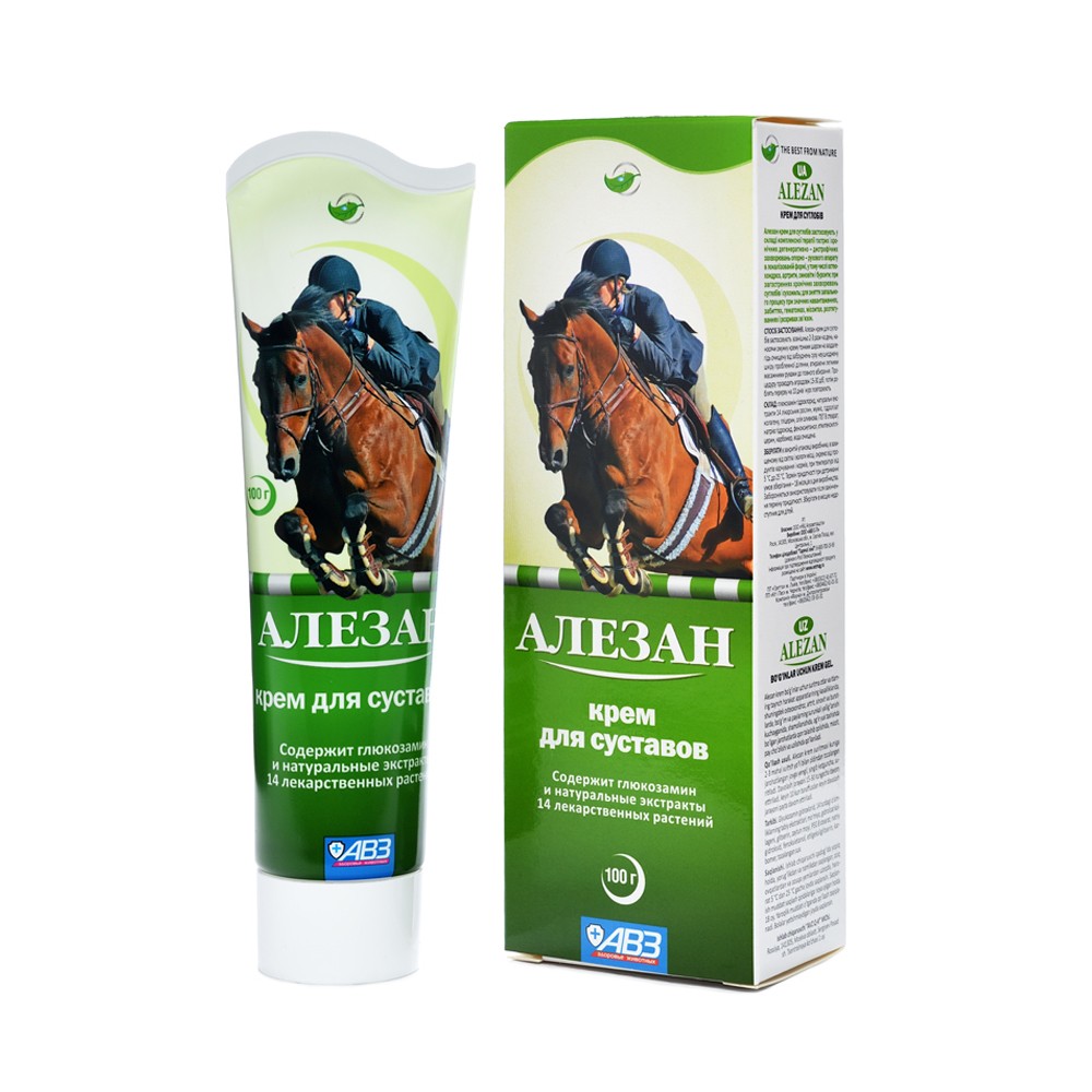 Крем-гель для лошадей АВЗ АЛЕЗАН для суставов 100мл агроветзащита агроветзащита алезан крем для суставов 500 г