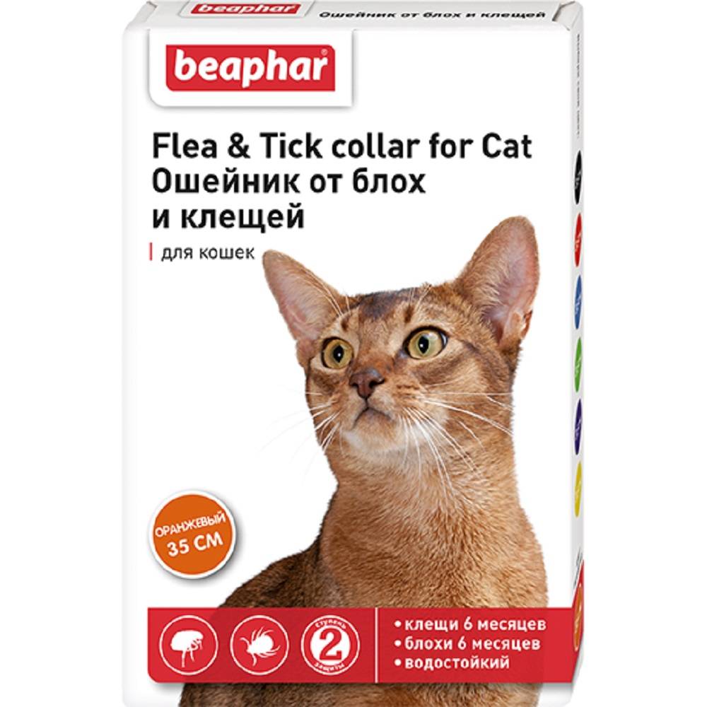 Ошейник для кошек Beaphar от блох оранжевый 35см