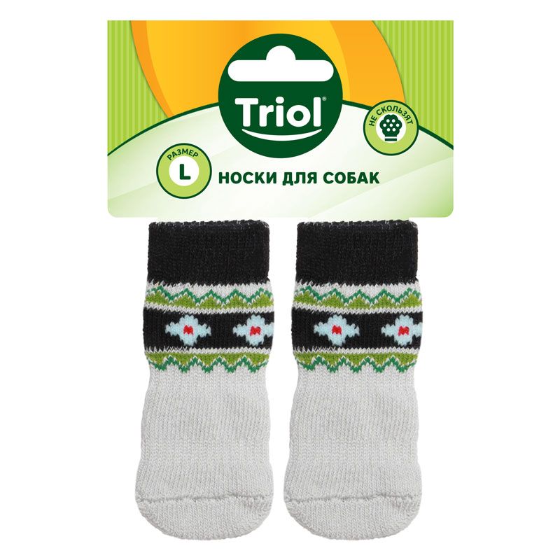 Носки для собак TRIOL Цветы, размер L triol triol s005 l носки для собак цвета в ассортименте 90х35х1 мм 4 штуки