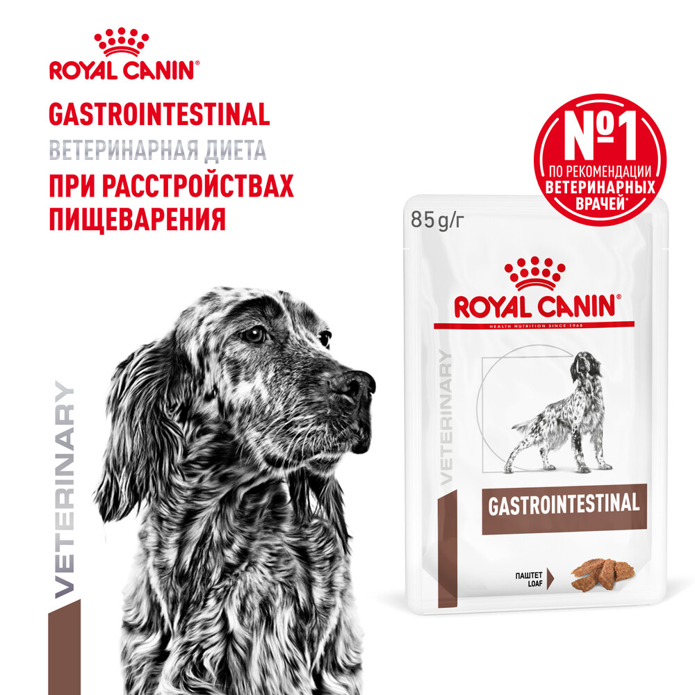 Корм для собак ROYAL CANIN Gastrointestinal при расстройствах пищеварения, паштет пауч 85г