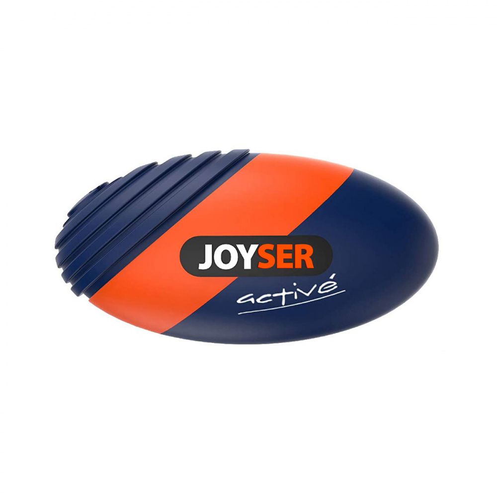 Игрушка для собак JOYSER Active Резиновый мяч регби с пищалкой M синий, 15см