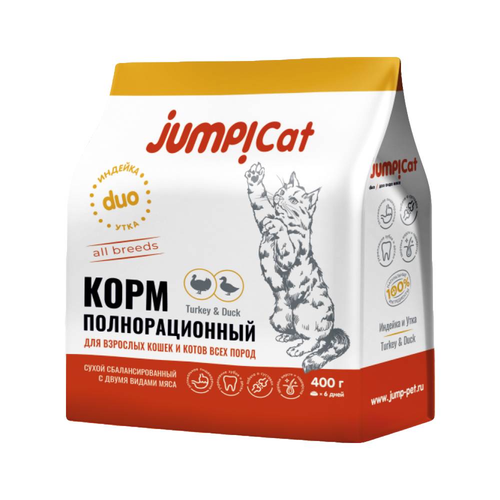 Корм для кошек GRAND PRIX Jump cat duo сух. 400г