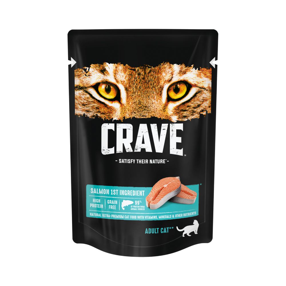 Корм для кошек Crave Лосось пауч 70г crave влажный корм для кошек crave cat adult salmon пауч 70 гр 24 шт
