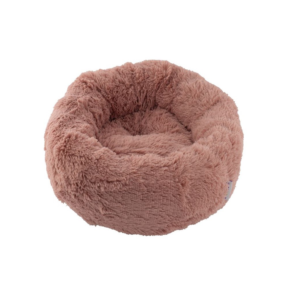 цена Лежак для животных Foxie Softy 35x35см круглый из меха бежево-розовый