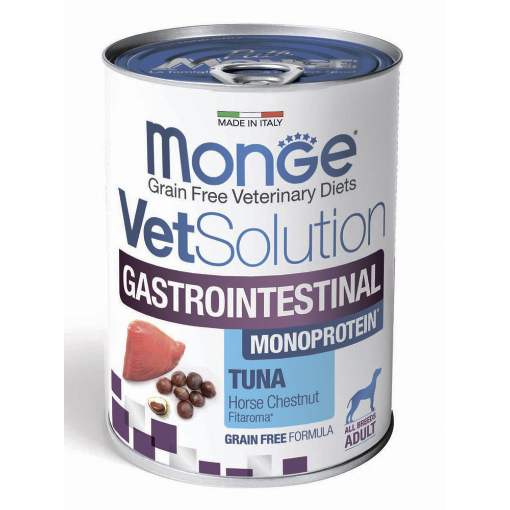 Корм для собак Monge VetSolution Dog Gastrointestinal при заболеваниях ЖКТ, тунец банка 400г