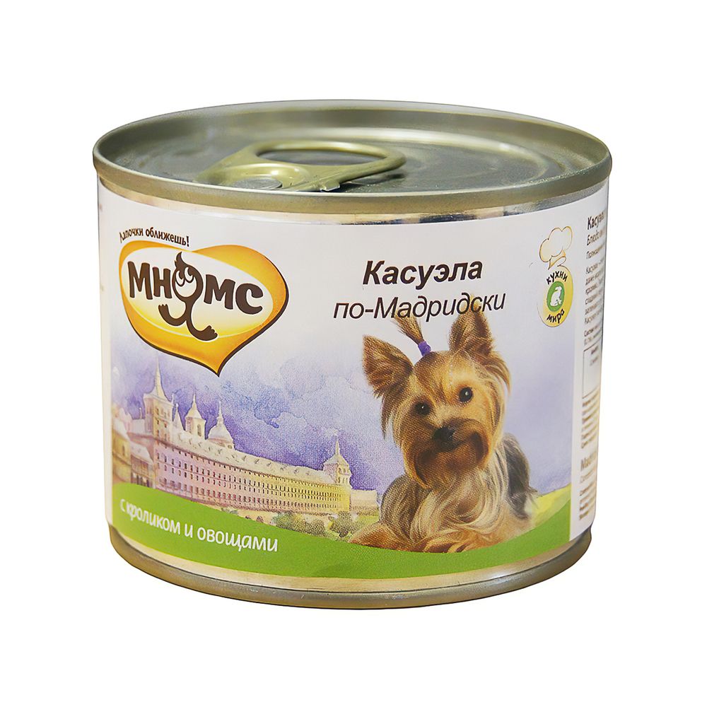 Корм для собак МНЯМС Касуэла по-Мадридски, кролик, овощи банка 200г