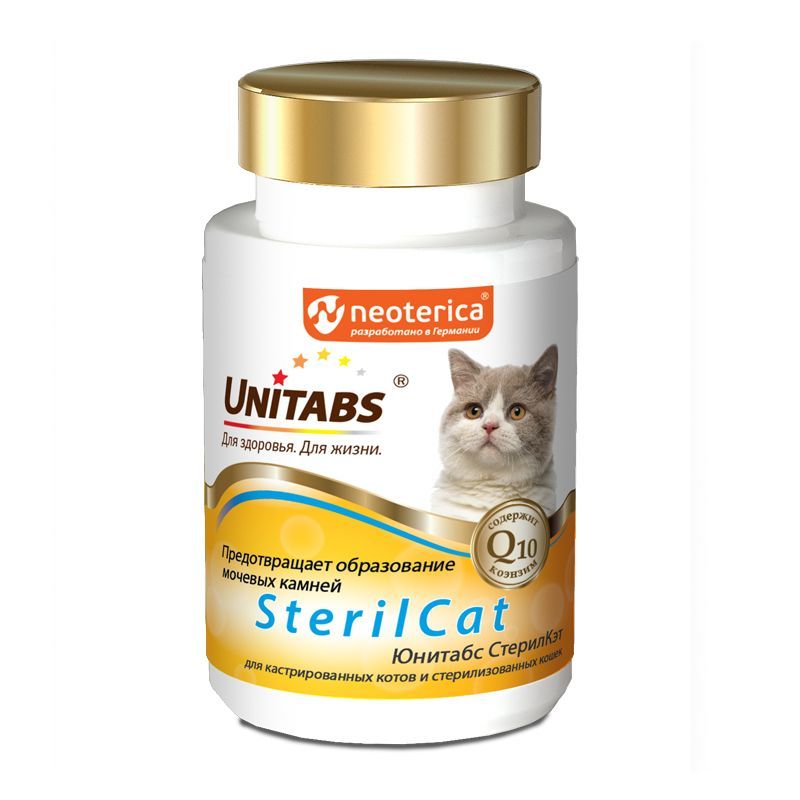 Витамины для кошек UNITABS SterilCat с Q10 120 таб. алфавит таб 120