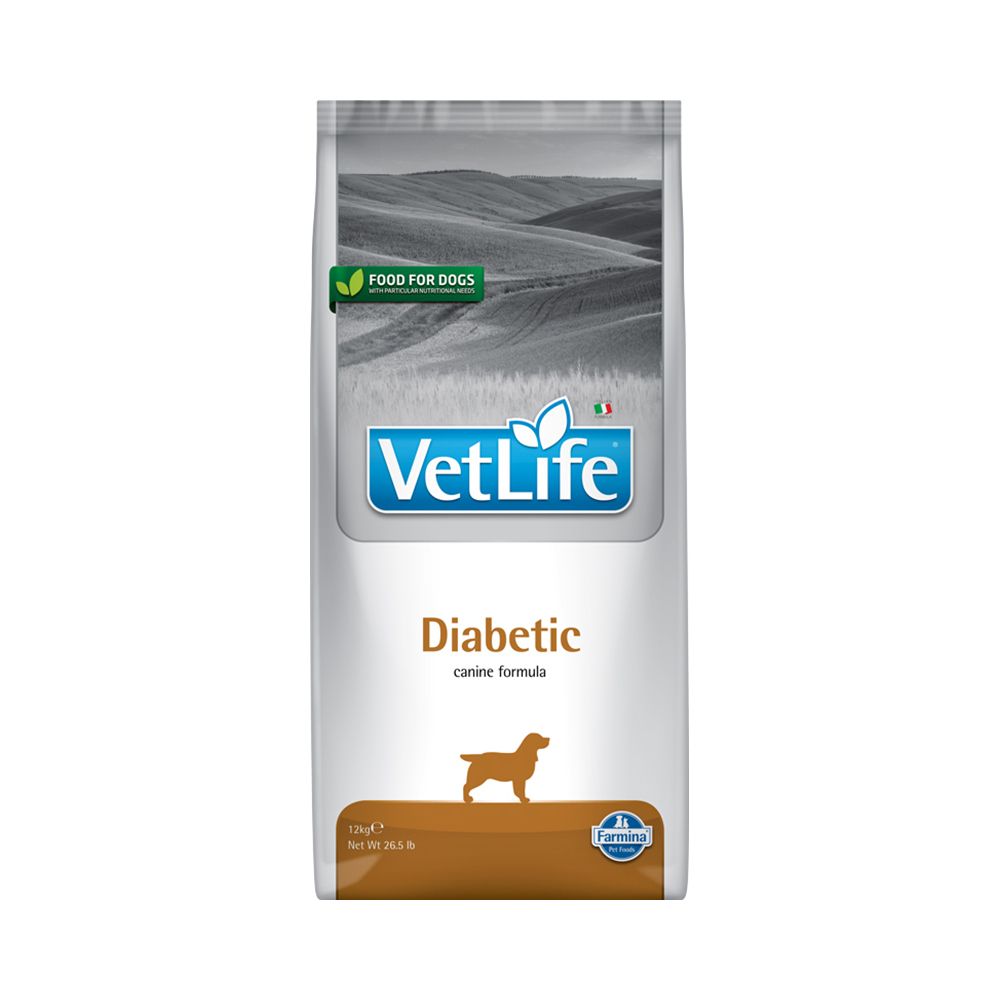 Корм для собак Farmina Vet Life Natural Diet при диабете сух. 12кг корм для кошек farmina vet life natural diet при ожирении сух 400г