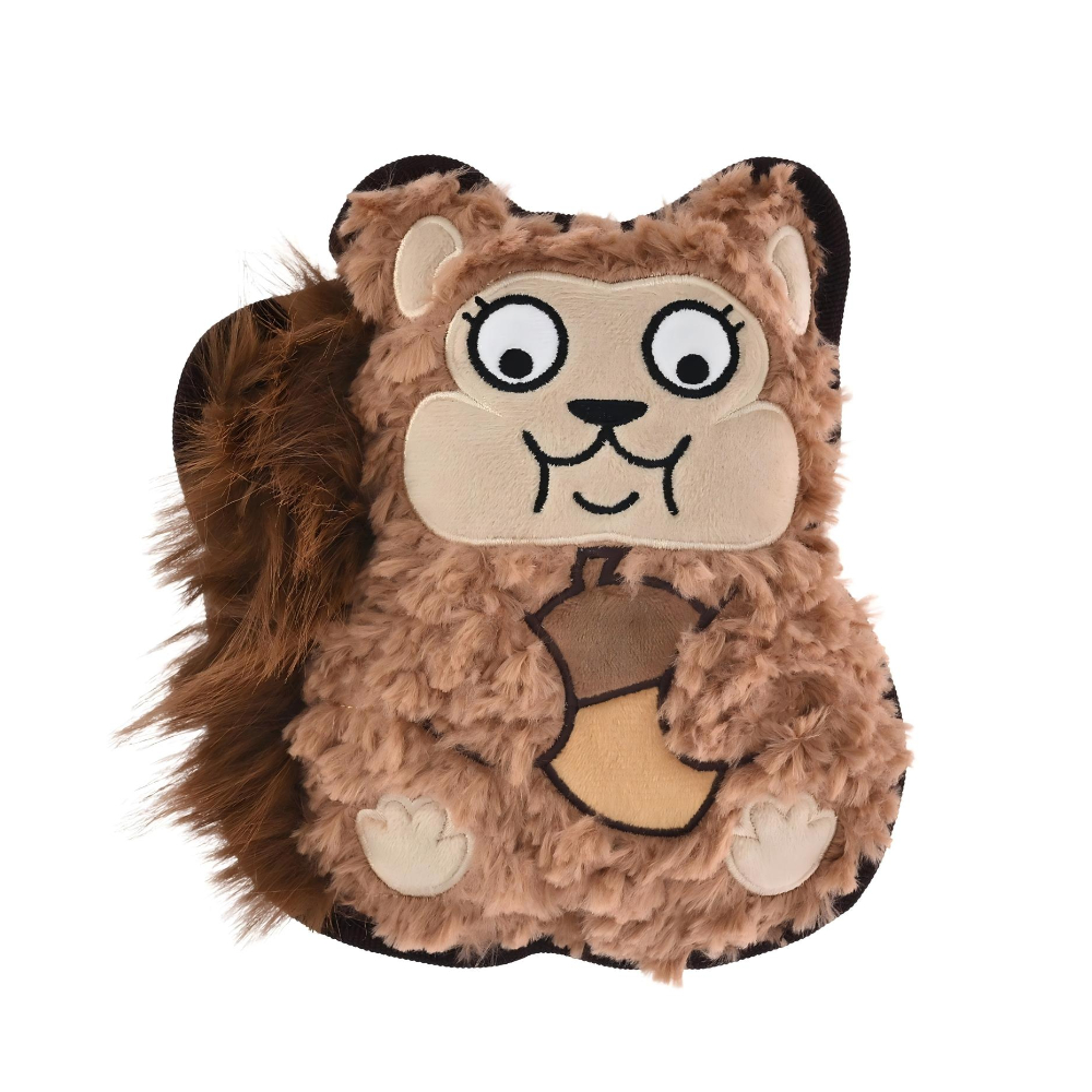 Игрушка для собак Foxie Белка с пищалкой и шуршалкой прочная 17х19см плюш