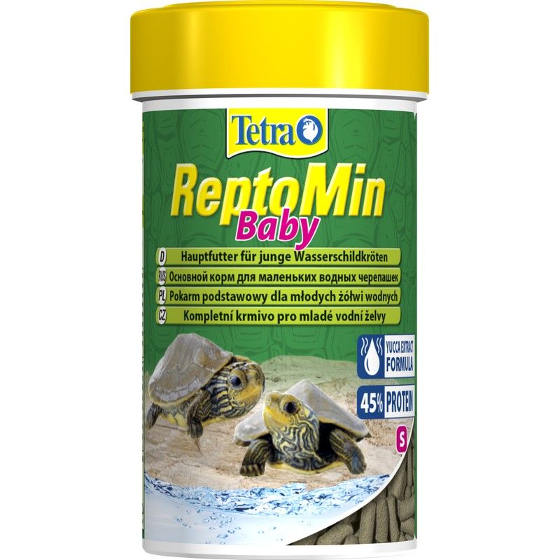 Корм для черепах TETRA ReptoMin Baby S для молоди водных черепах 100мл корм для рептилий tetra repto delica shrimps с креветками для водных черепах 250мл