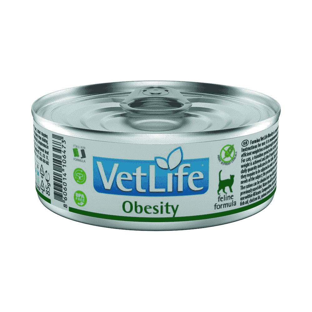 Корм для кошек Farmina Vet Life Cat Obesity с избыточным весом курица банка 85г 233₽