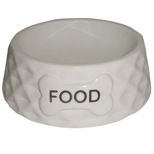 Миска для животных Foxie Diamond Food белая керамическая 15,5х15,5х5см 190мл