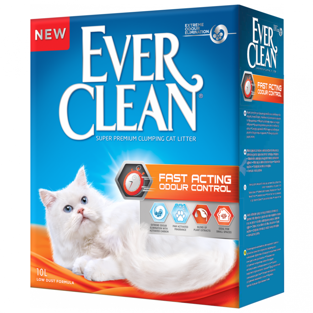 Наполнитель для кошачьего туалета EVER CLEAN Fast Acting Мгновенный контроль запахов 10л