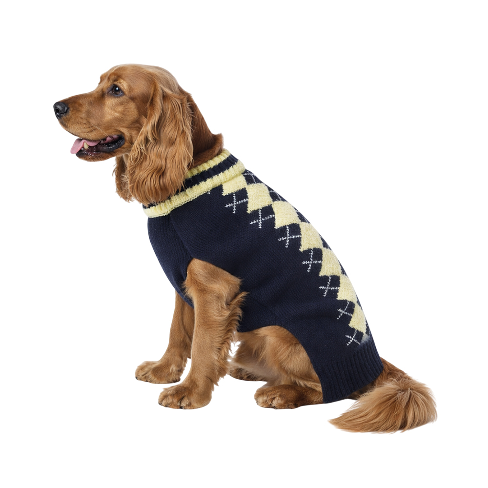 Свитер для собак Foxie Warmth and comfort сине-желтый р L длина спины 40см обхват груди 48-52см 279₽