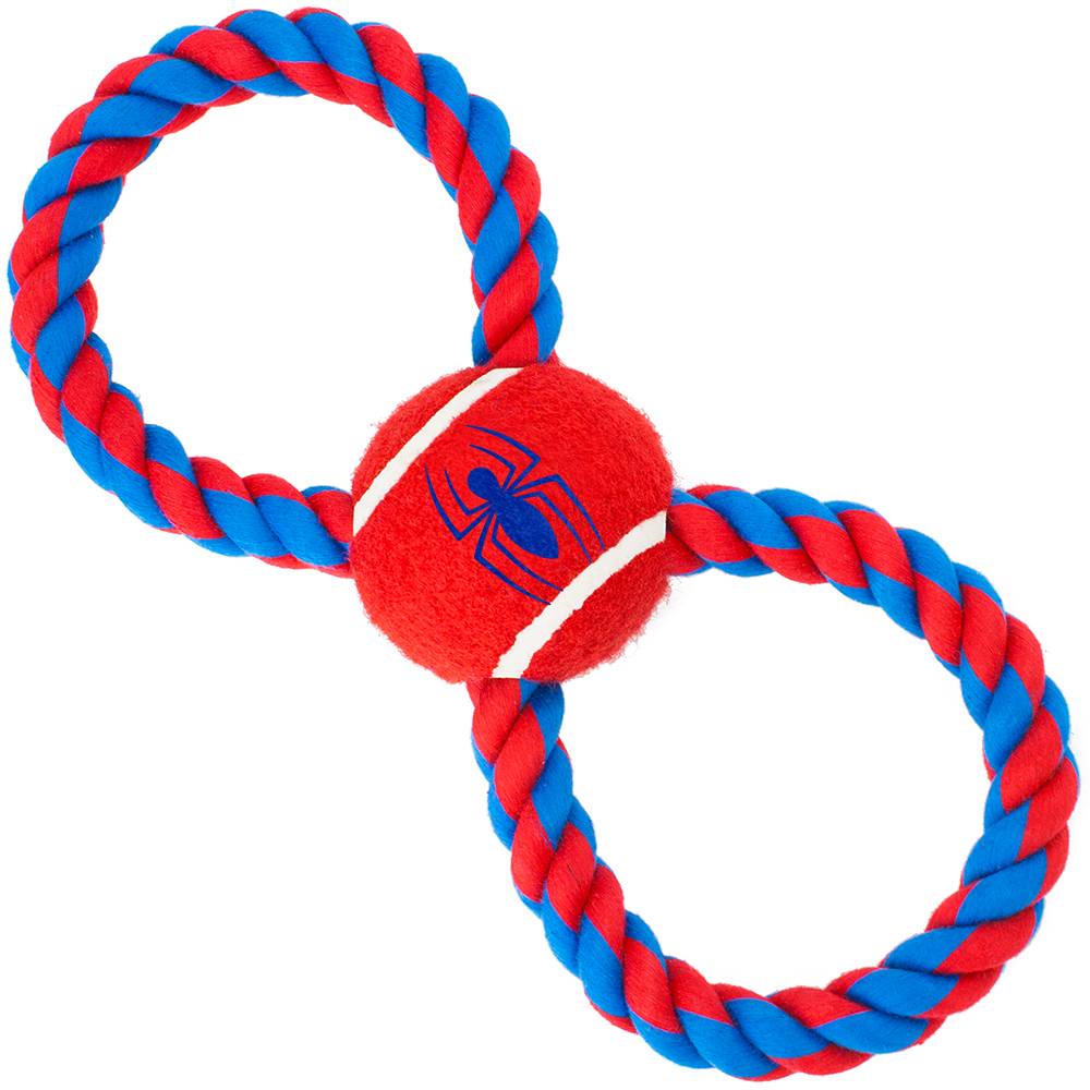 Игрушка для собак Buckle-Down Человек-паук Мячик на верёвке красный