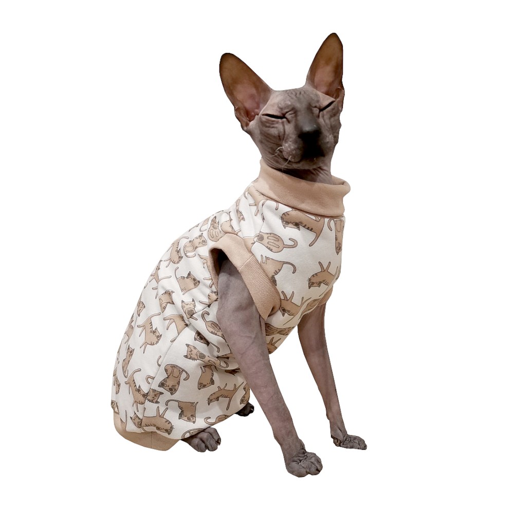 Водолазка для кошек OSSO-Fashion утепленная Котики р. L