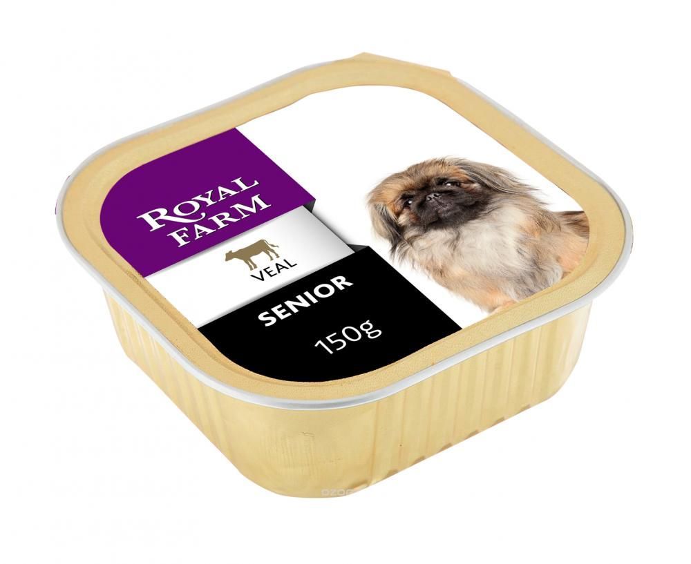 Корм для собак ROYAL FARM для пожилых, телятина конс. 150г