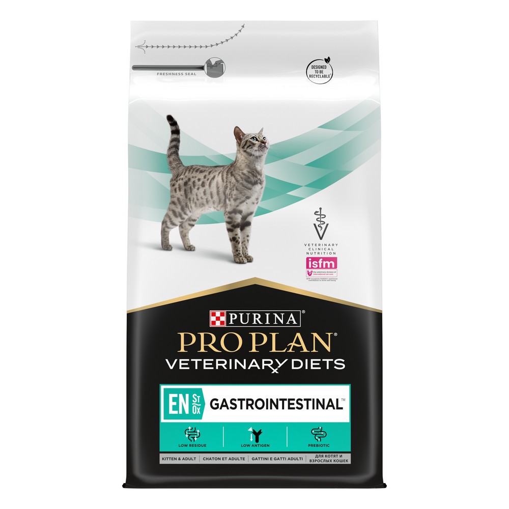 Корм для кошек Pro Plan EN при расстройствах пищеварения сух. 5кг корм для кошек pro plan для стерилизованных кролик сух 1 5кг 400г промо