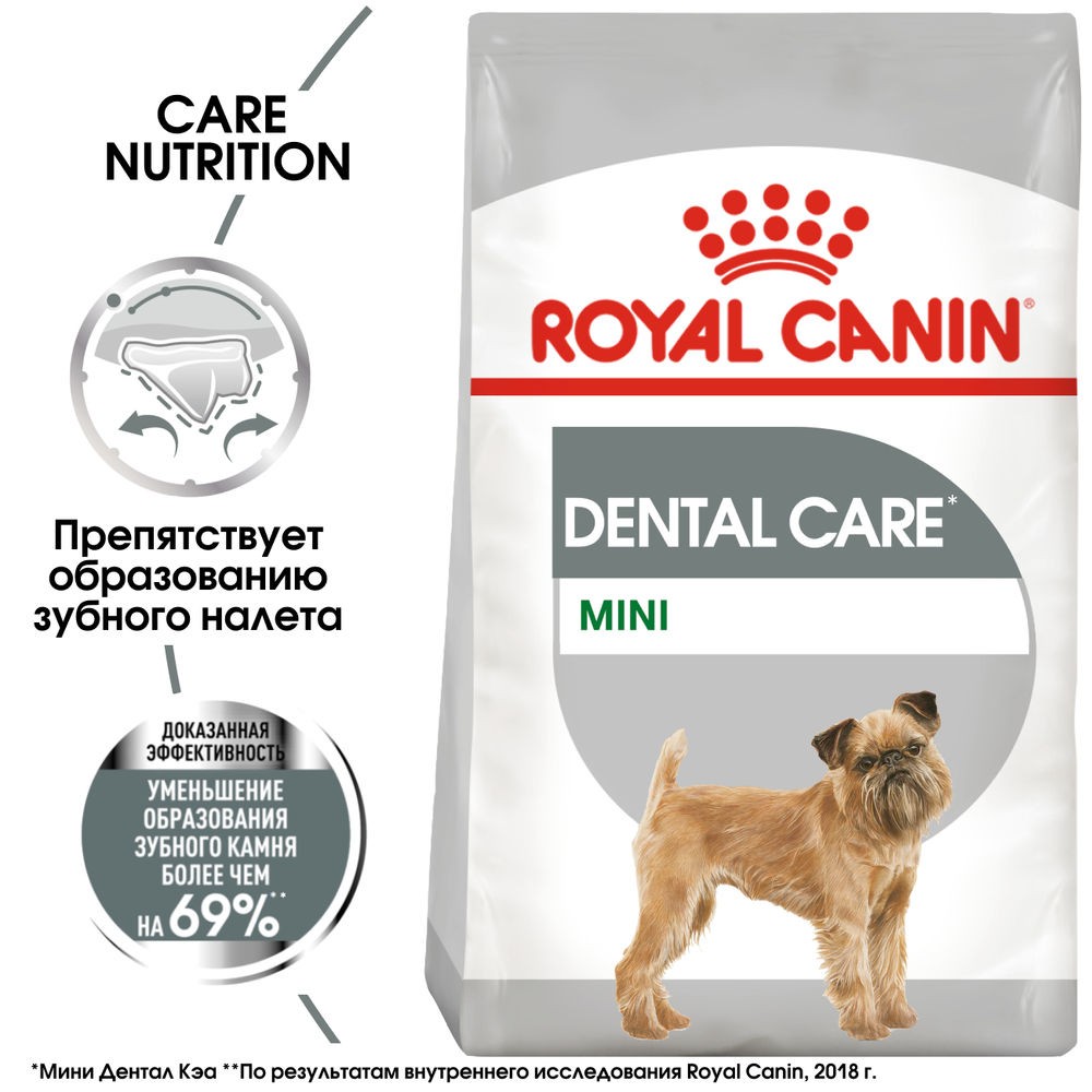 Корм для собак ROYAL CANIN Size Mini Dental мелких пород предрасположенных к образованию зубн.камня сух. 1кг фото