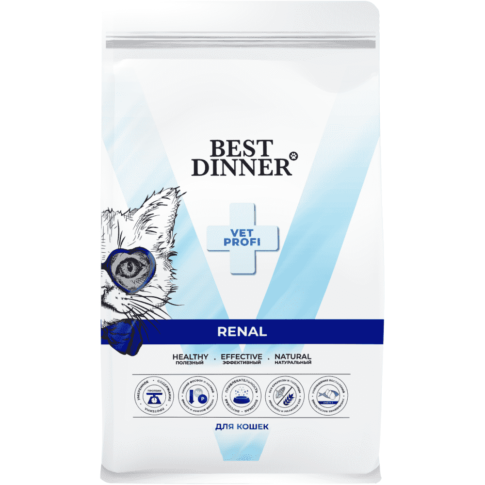 Корм для кошек Best Dinner Vet Profi Renal при заболеваниях почек сух 15кг 2160₽