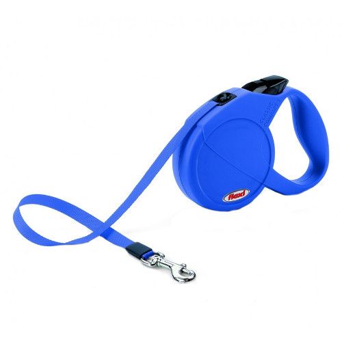 цена Рулетка для собак Flexi Classic Compact S (до 15кг) ремень 5м синяя