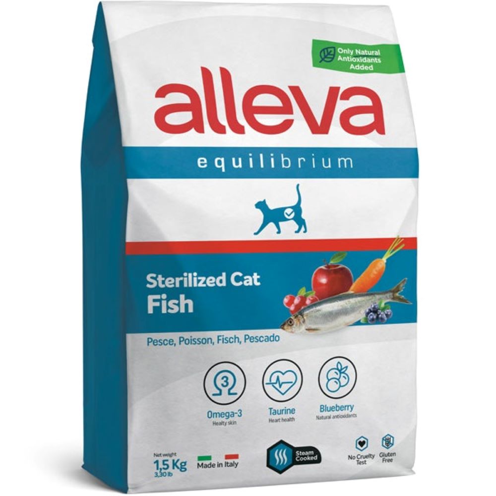 Корм для кошек Alleva Equilibrium для стерилизованных, рыба сух. 1,5кг