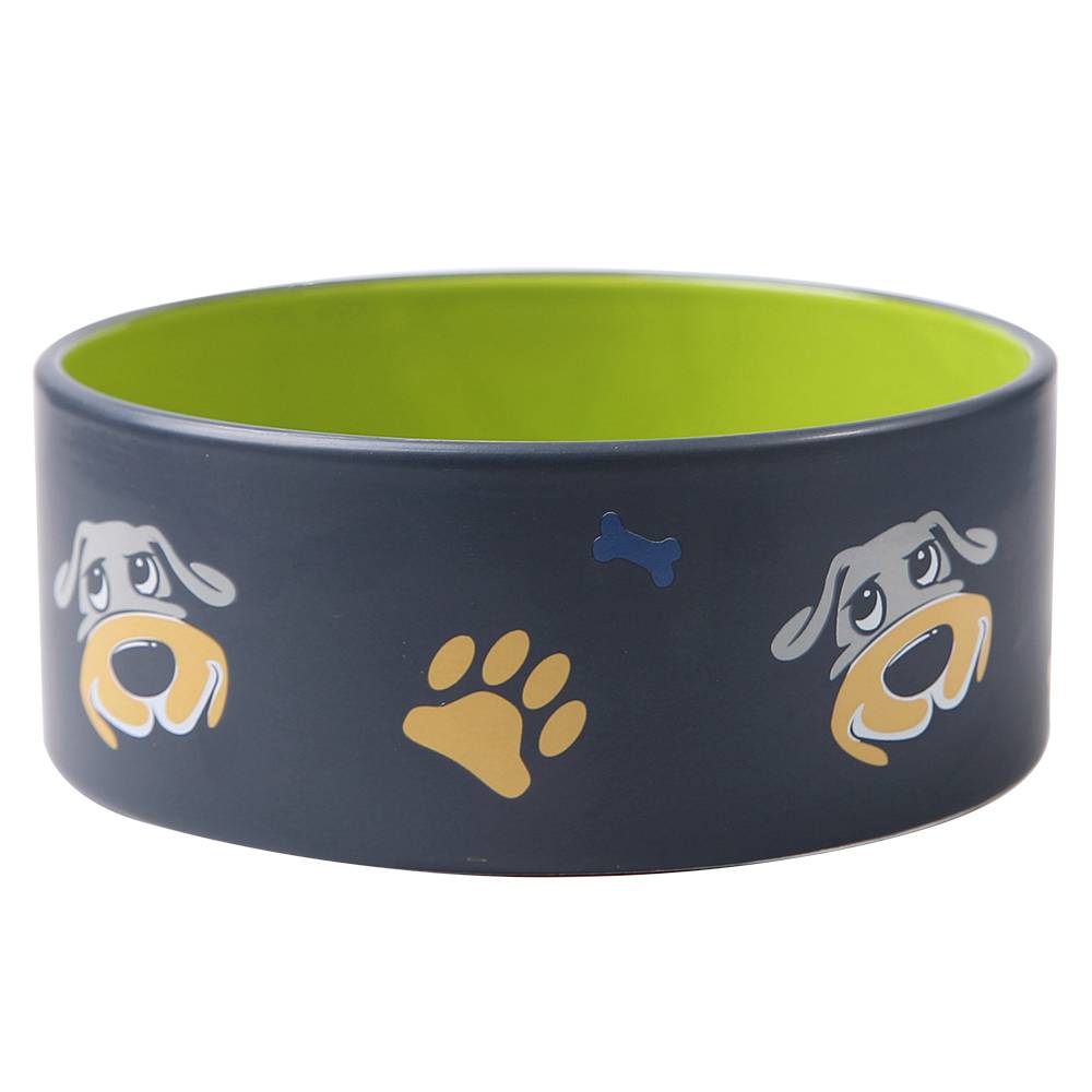 миска для животных foxie dog bowl желтая керамическая 13х13х11см 170мл Миска для животных Foxie Dog Print зеленая керамическая 13х13х5см 330мл