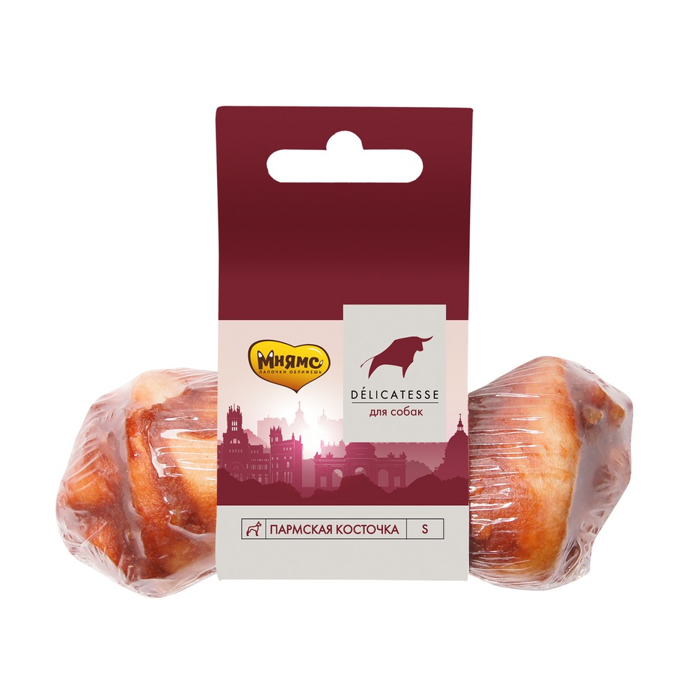 Лакомство для собак МНЯМС Пармская косточка размер S 35г 214₽