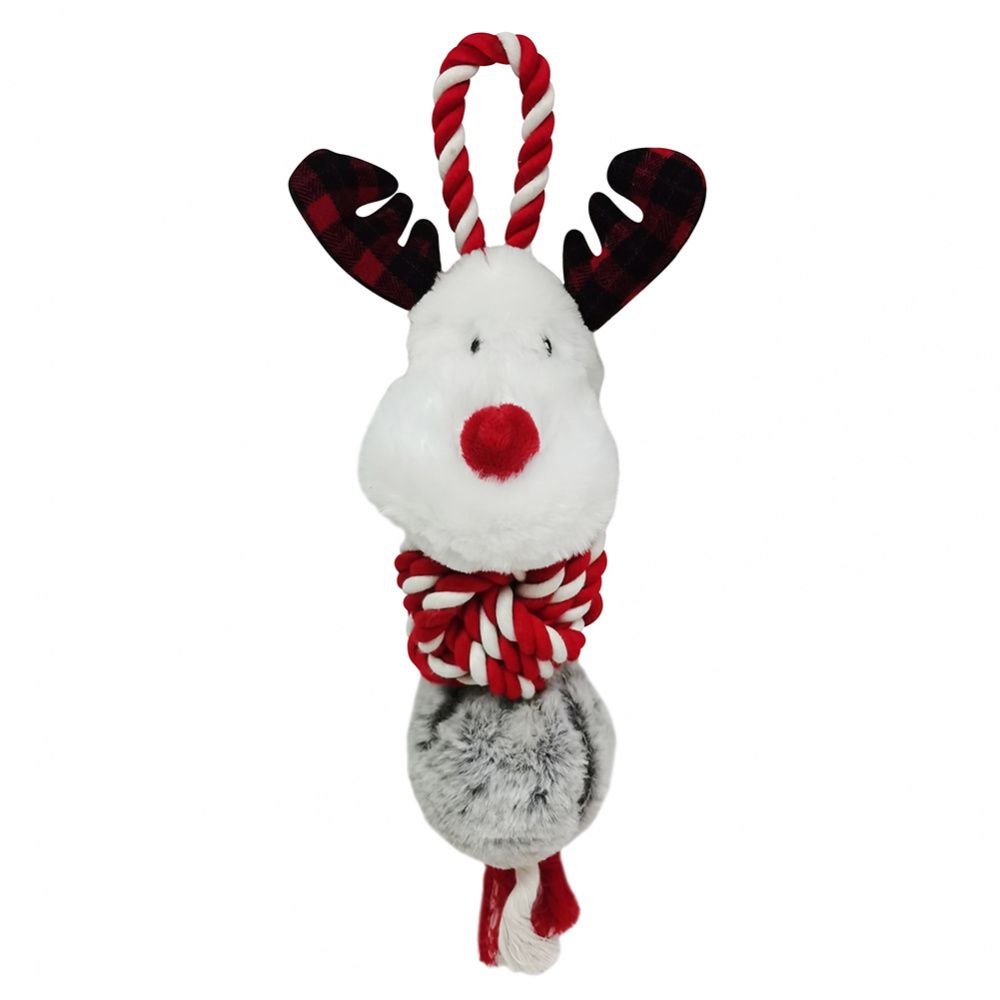 Игрушка для собак CHOMPER Lodge Лось с мячом из каната и пищалками 34 см