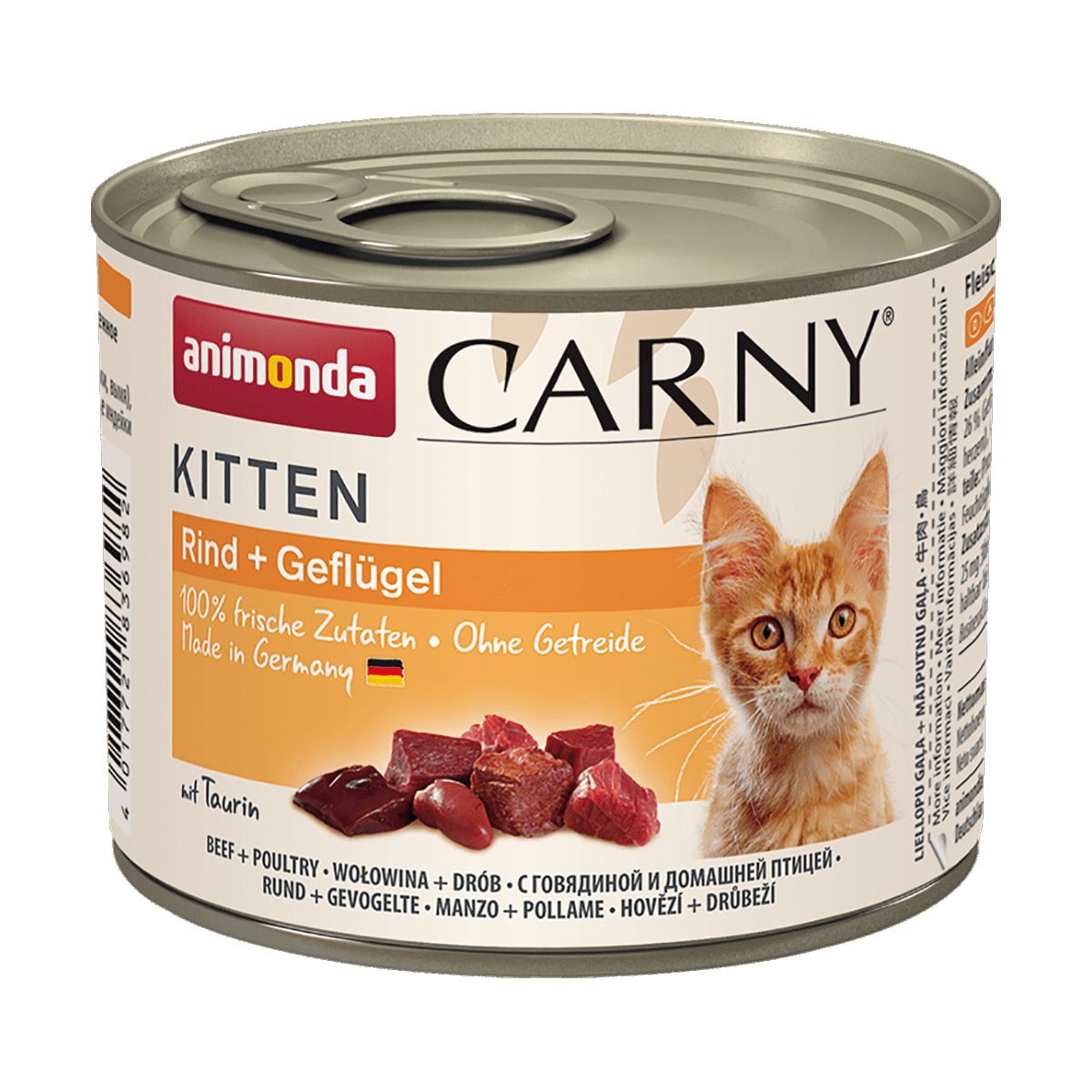 Корм для котят Animonda Carny Kitten с говядиной и домашней птицей конс. 200г