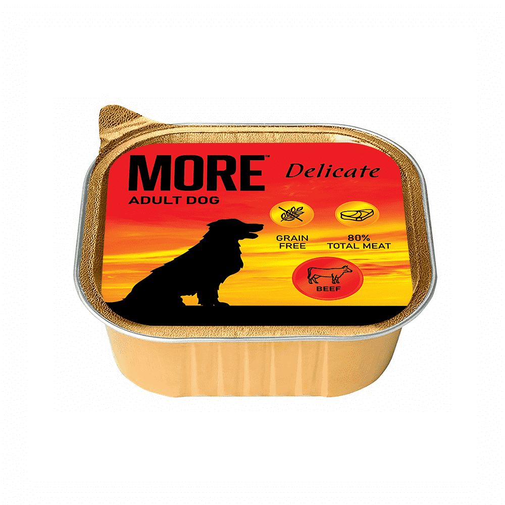 Корм для собак MORE Delicate паштет с говядиной ламист. 100г корм для собак brit воздушный паштет для мелких пород тунец ламист 100г