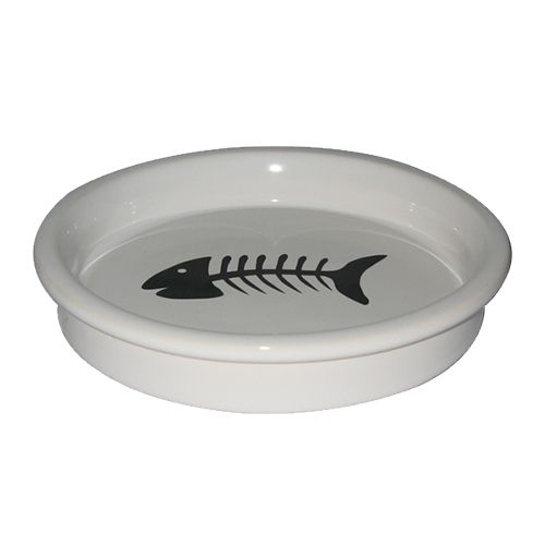 Миска для животных Foxie Fish белая керамическая 13,5х13,5х2,5см 200мл миска для животных foxie fish bowl белая керамическая на подставке 14х14х5 5см 320мл