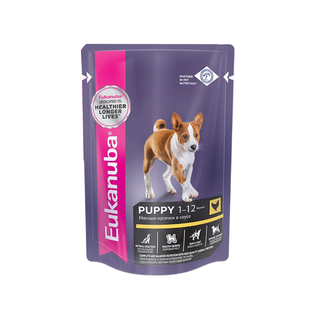 Корм для щенков Eukanuba Puppy курица в соусе пауч 85г 106₽