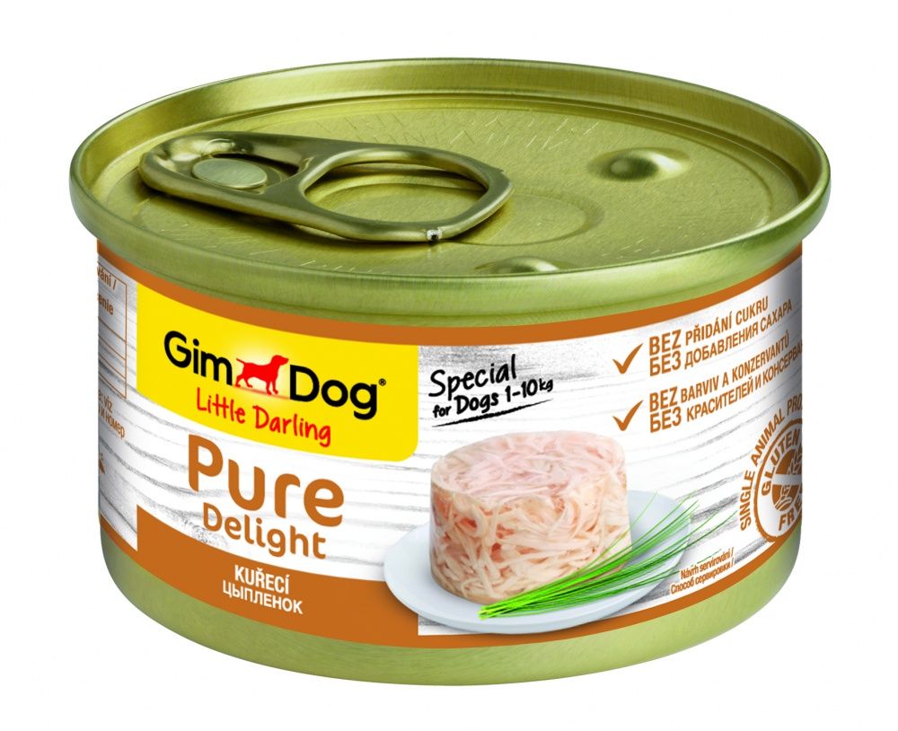 Корм для собак GIMDOG Pure Delight цыпленок банка 85г