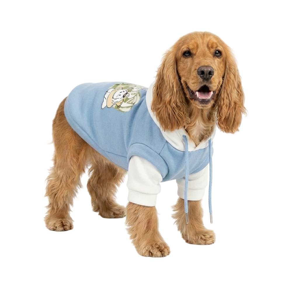 Толстовка для собак Foxie Cute Puppy L (дл.спины 40см, обх.груди 52-58см, обх.шеи 38см) голубая фото