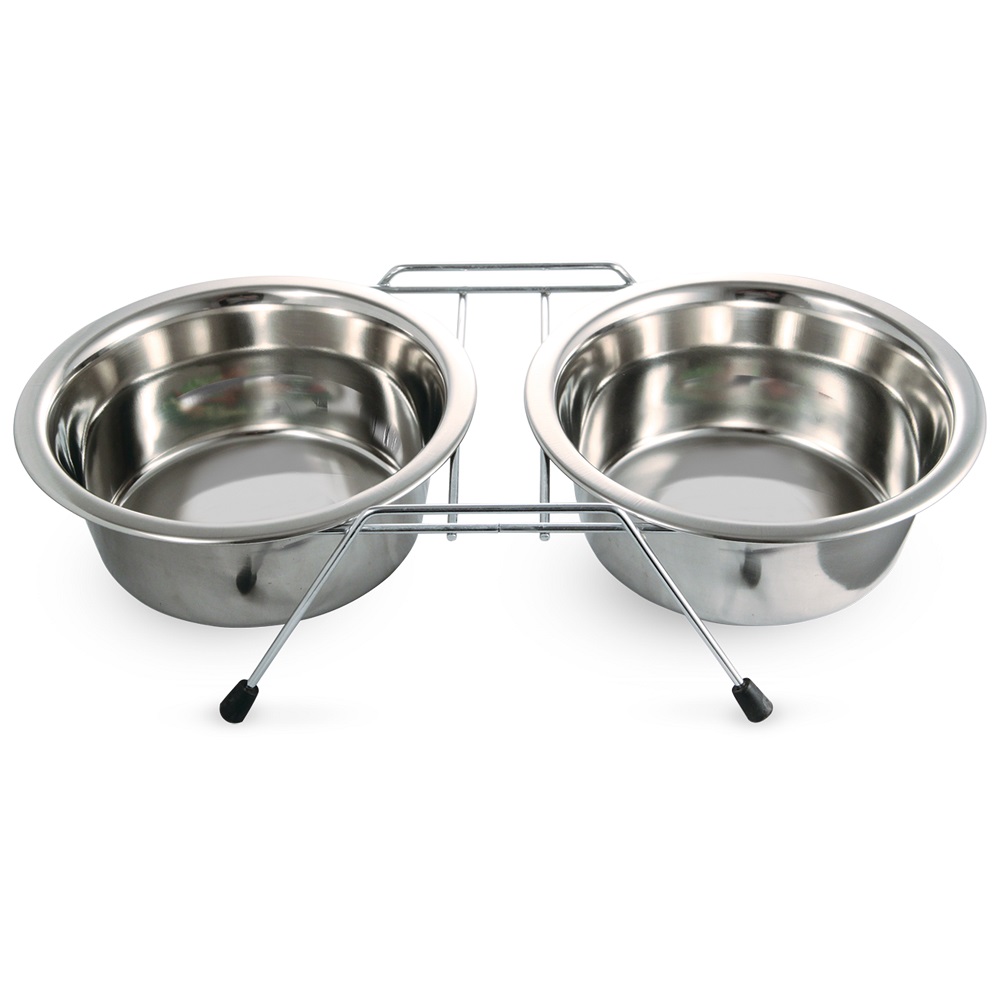 Миска для животных TRIOL металлическая на подставке 2х200мл 476₽