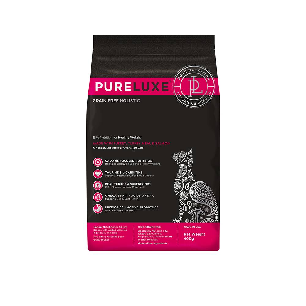 Корм для кошек PureLuxe для нормализации веса, индейка с лососем сух. 400г