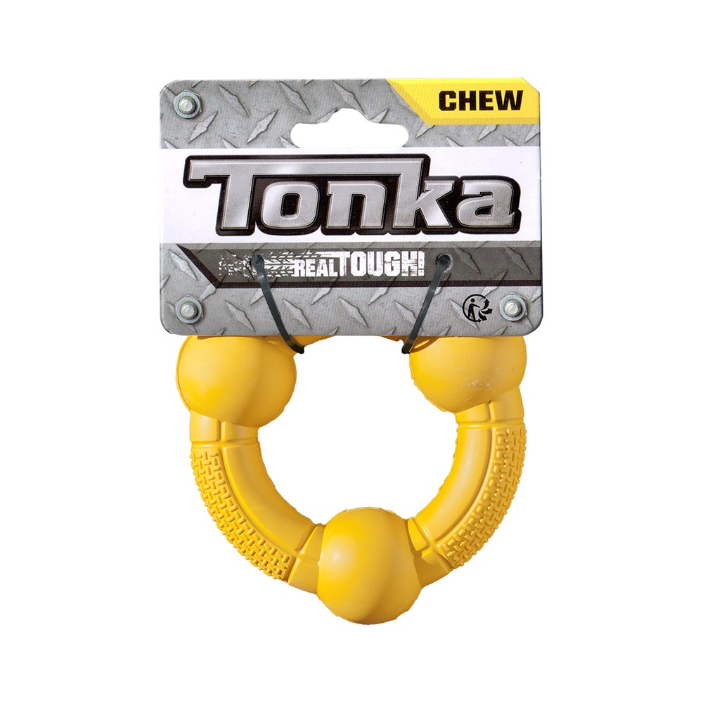 Игрушка для собак TONKA Кольцо рифленое, цвет желтый 10,2см