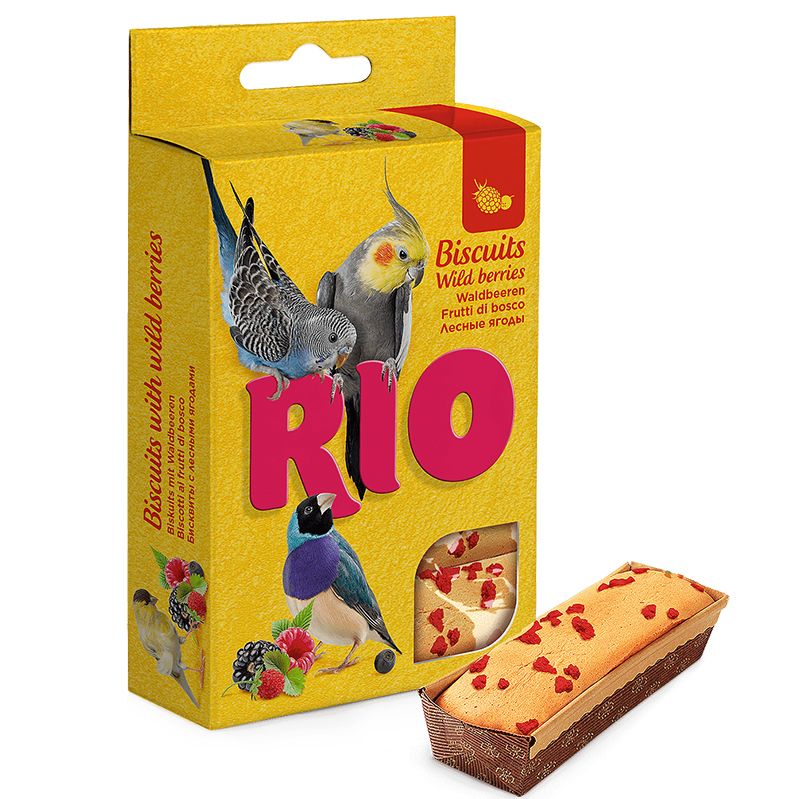 Лакомство для птиц RIO Бисквиты с лесными ягодами 5х7г лакомство rio sticks для всех видов птиц с яйцом и ракушечником 80