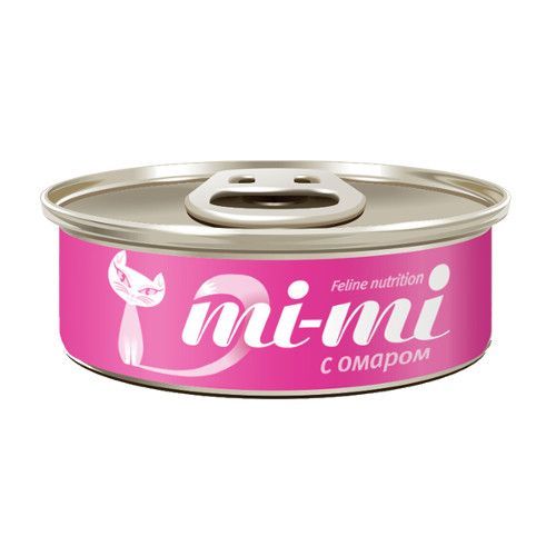 Корм для кошек Mi-mi Кусочки в желе омар банка 80г