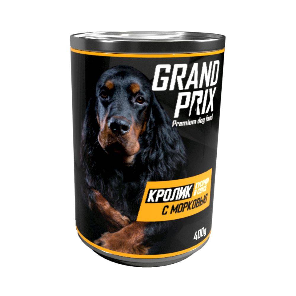 Корм для собак GRAND PRIX кусочки в соусе кролик с морковью банка 400г