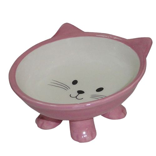 Миска для животных Foxie Cat on Feet розовая керамическая 12х12х7,5см 110мл