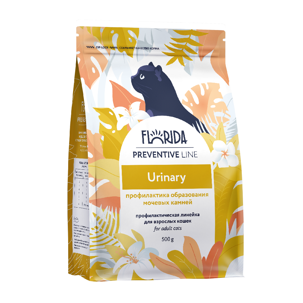Корм для кошек FLORIDA Urinary для профилактики образования мочевых камней сух 500г 397₽