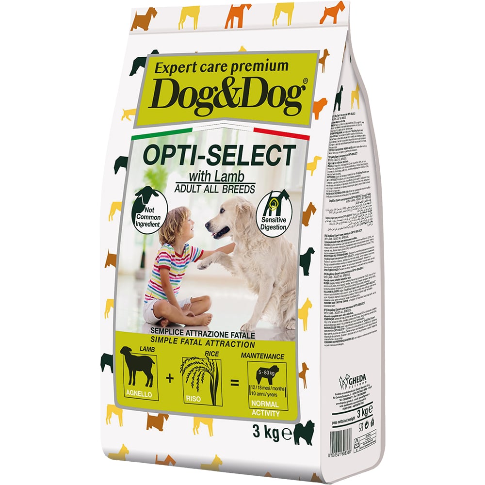 цена Корм для собак DOG&DOG Expert Premium Opti-Select ягненок сух. 3кг