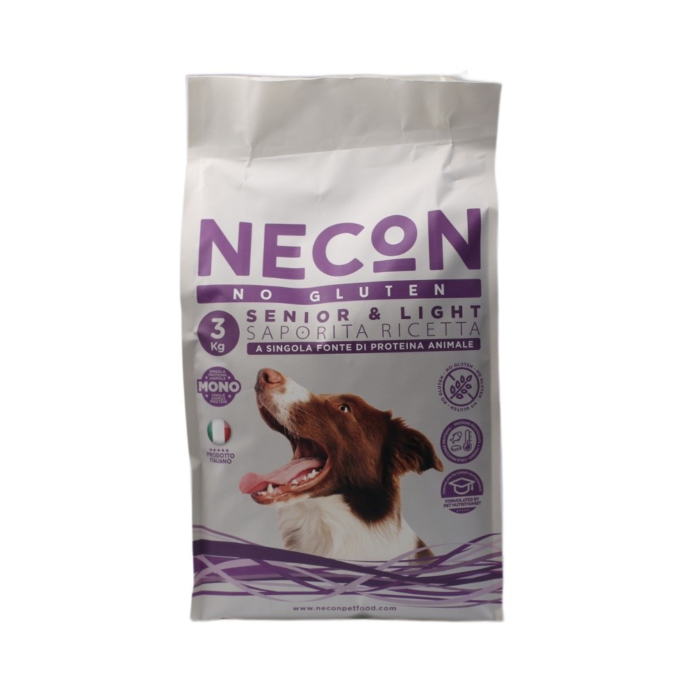 Корм для собак NECON для пожилых и для поддержания оптимального веса, со свининой и рисом сух. 3кг каша перловая барс со свининой 325 г