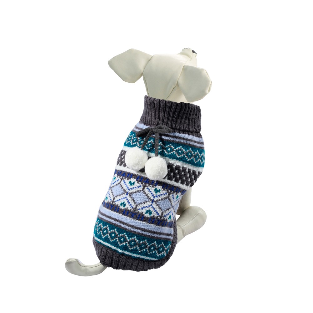 Свитер для собак TRIOL Помпончики XL, темно-серый, размер 40см свитер для собак triol собачка xl голубой размер 40см